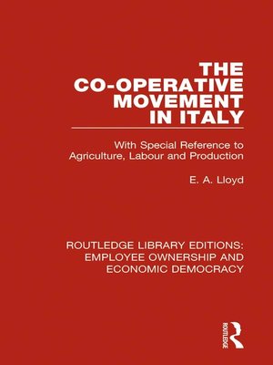 cover image of The Co-operative Movement in Italy